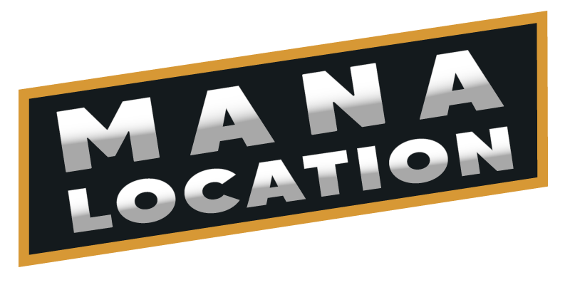 Logo de Mana Location : un logo avec un fond noir et un contour jaune moutarde, dans lequel est inscrit 'Mana Location'.